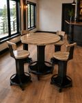 Handcrafted Steel Pub Table | Solid Hardwood Top | Made in Wisconsin