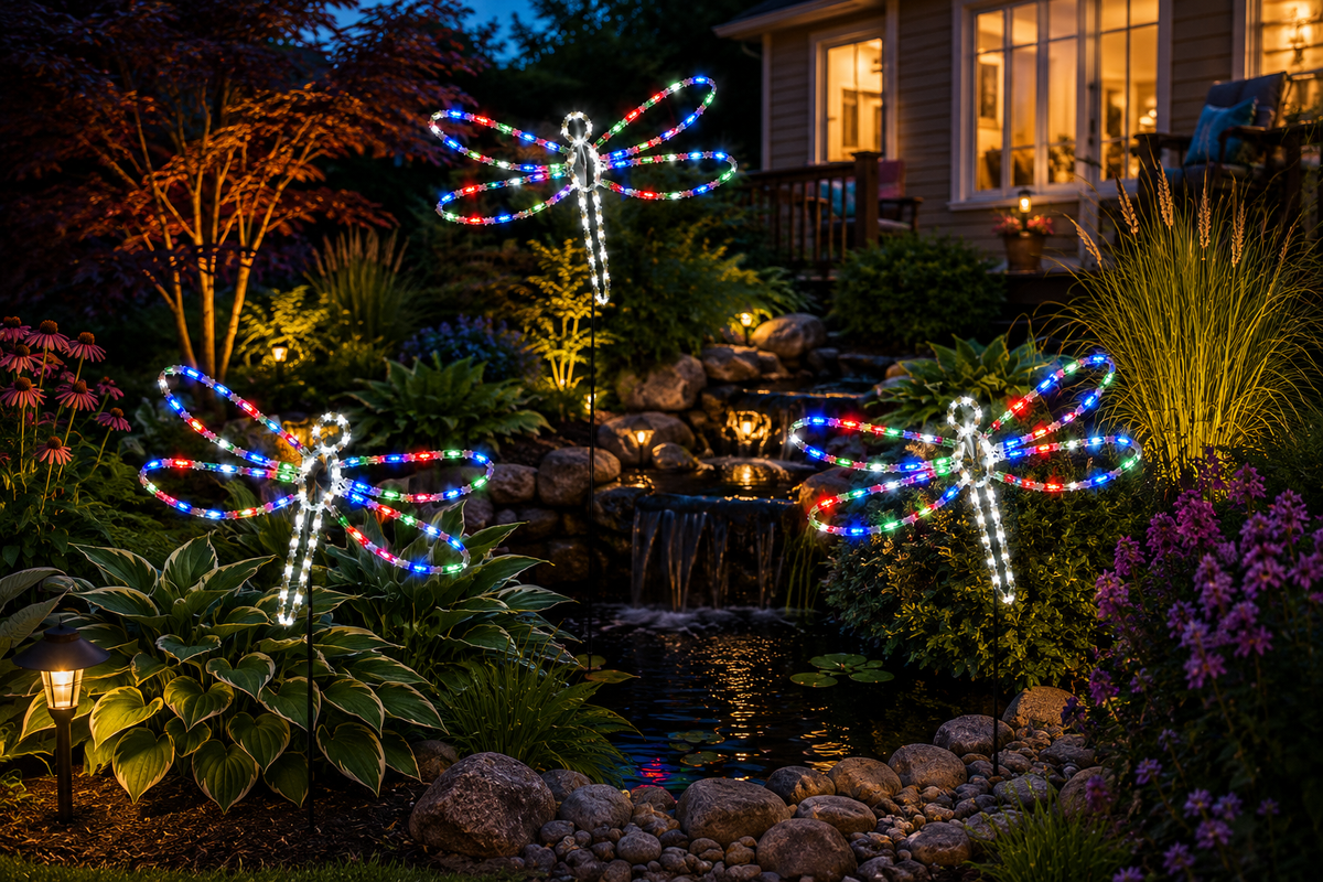 LED Dragonfly Yard Art