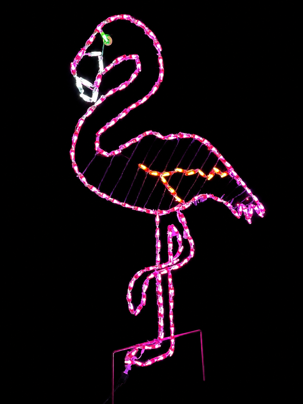 Handcrafted LED Flamingo Yard Art