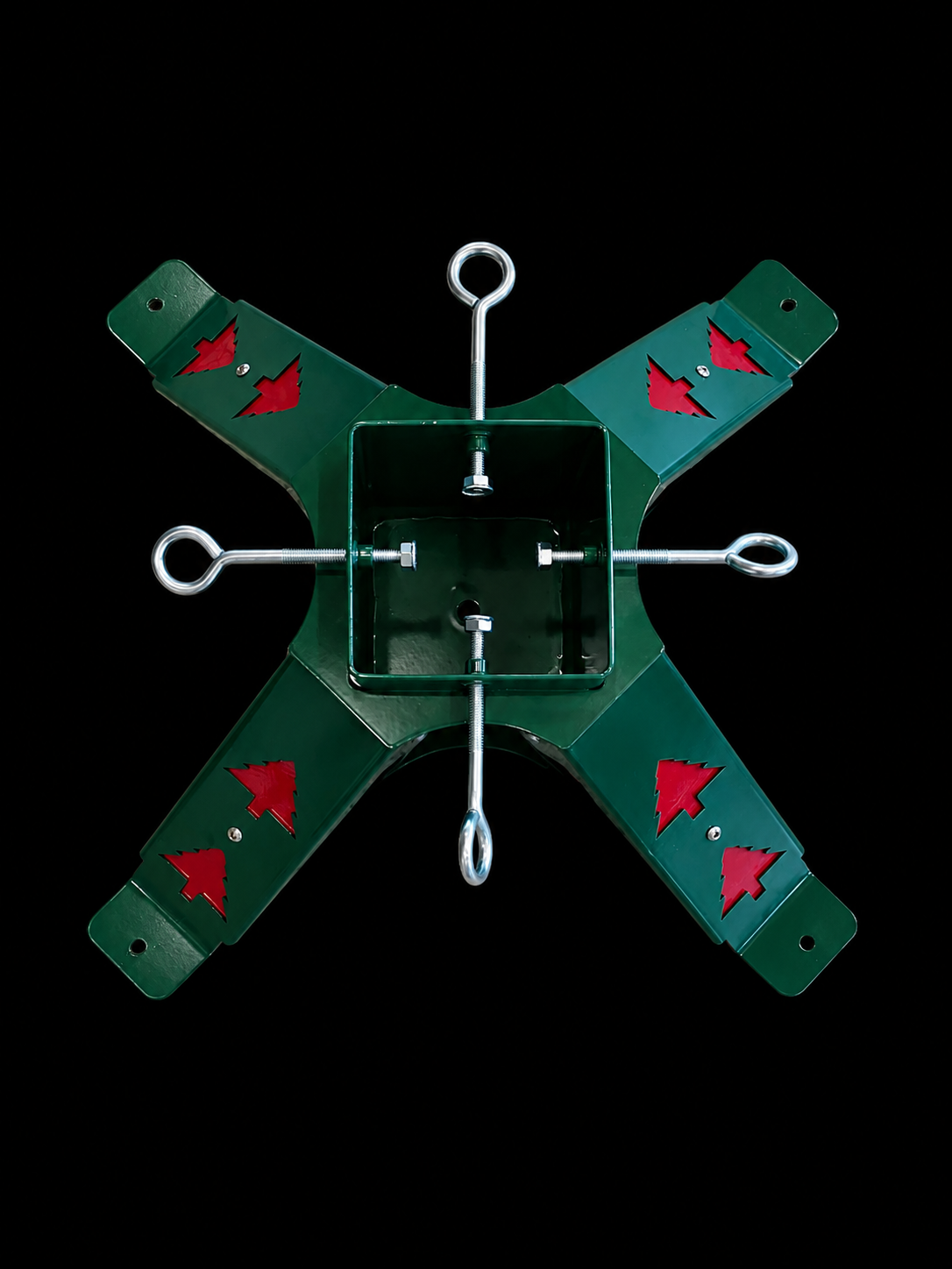 6 Inch Diameter Green Christmas Tree Stand with Red Inserts