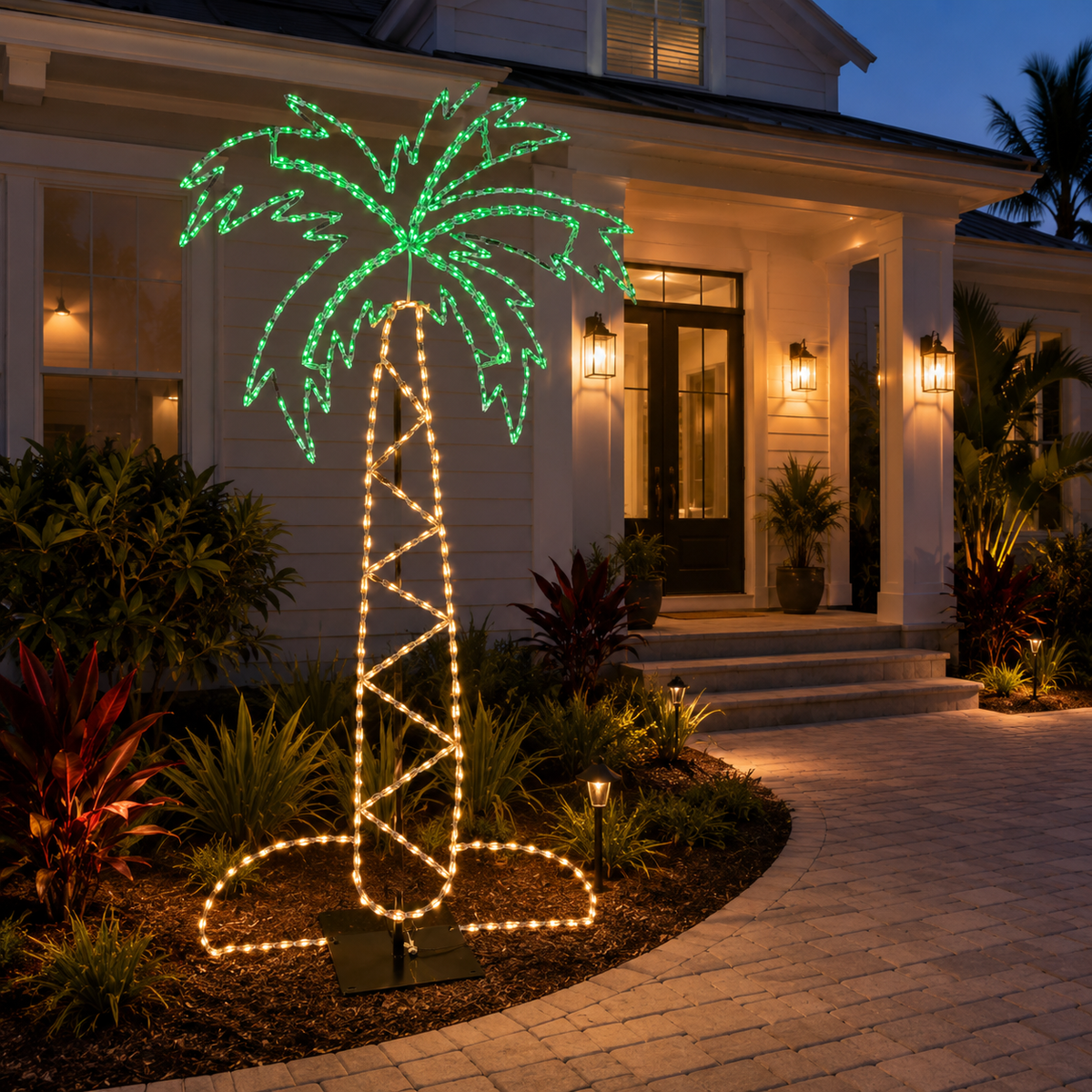 Handcrafted LED Palm Tree Yard Art