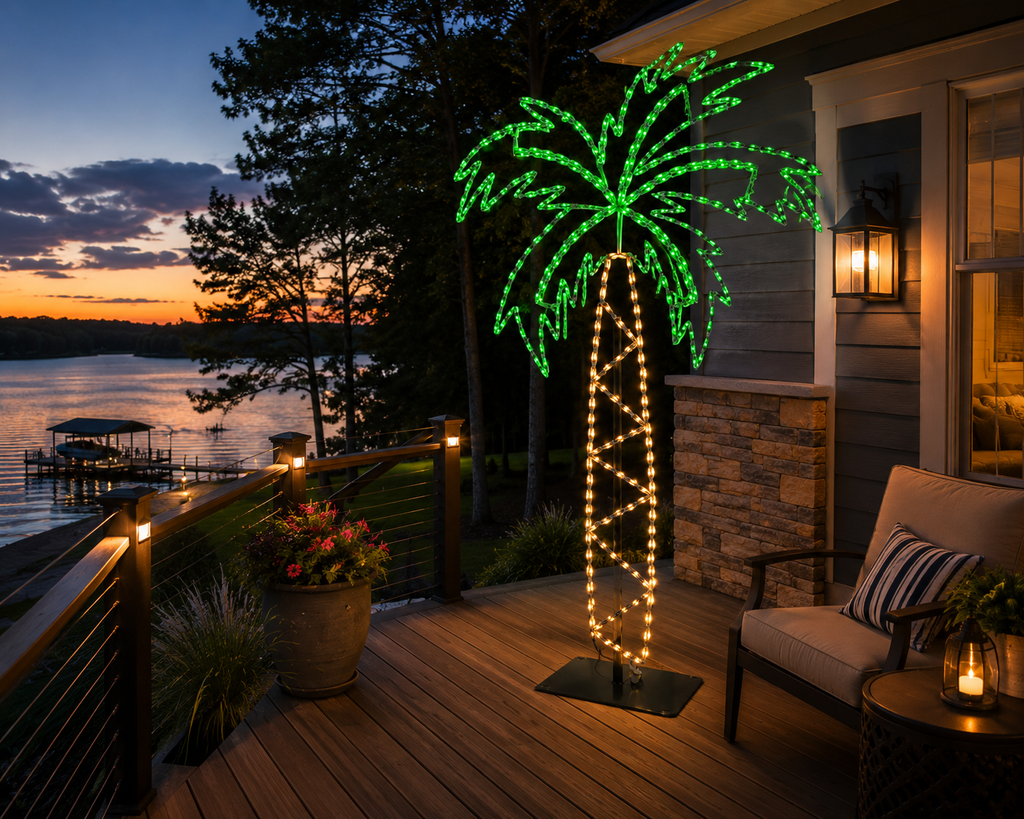 Handcrafted LED Palm Tree Yard Art