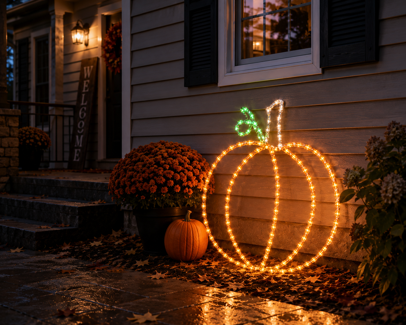 Handcrafted LED Pumpkin Yard Art