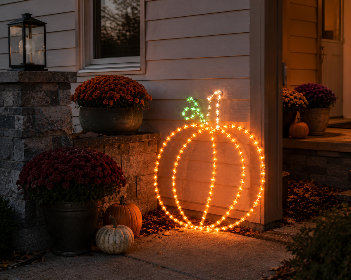 Handcrafted LED Pumpkin Yard Art