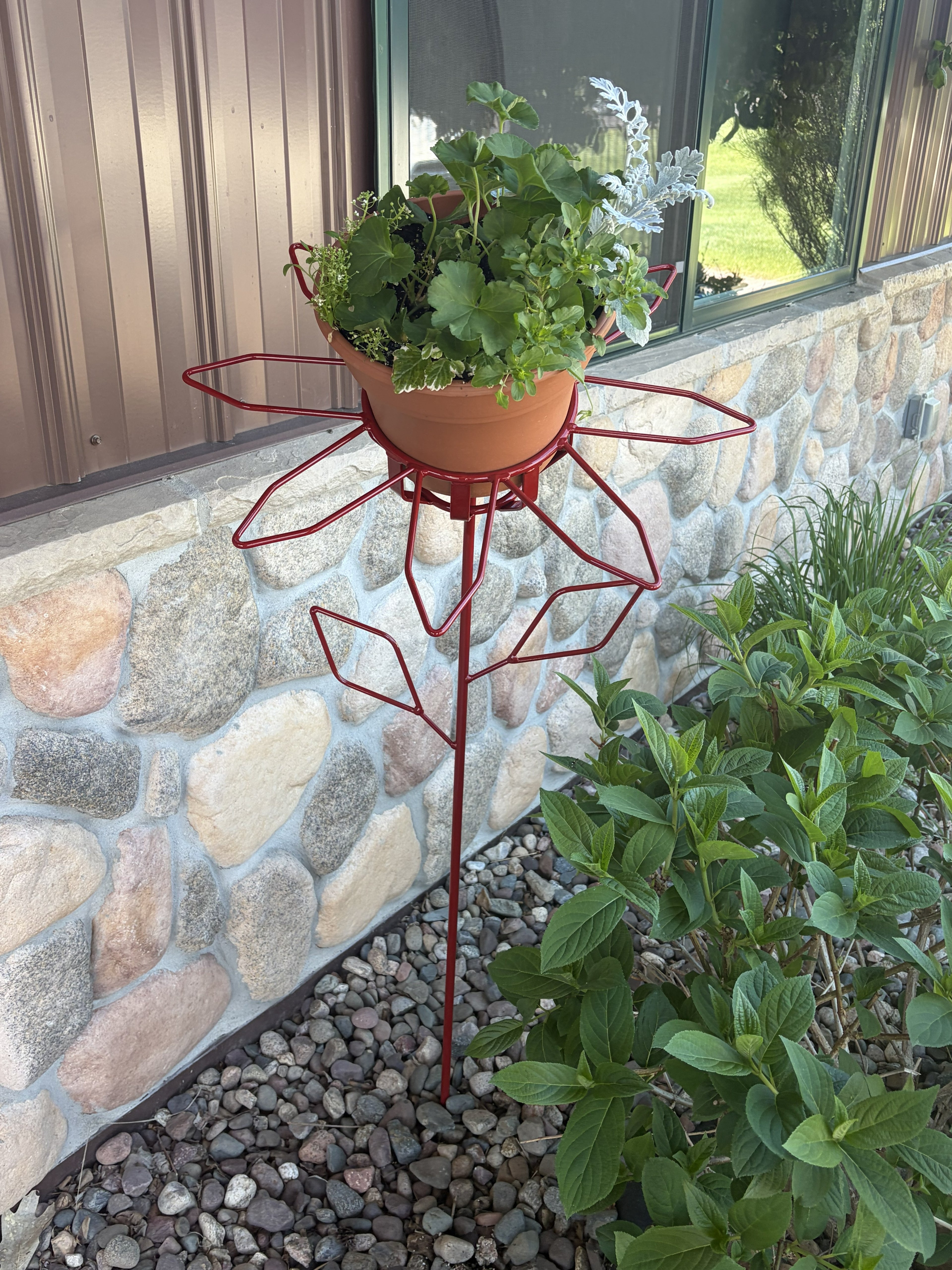 Handcrafted Flower Pot Holder Stake