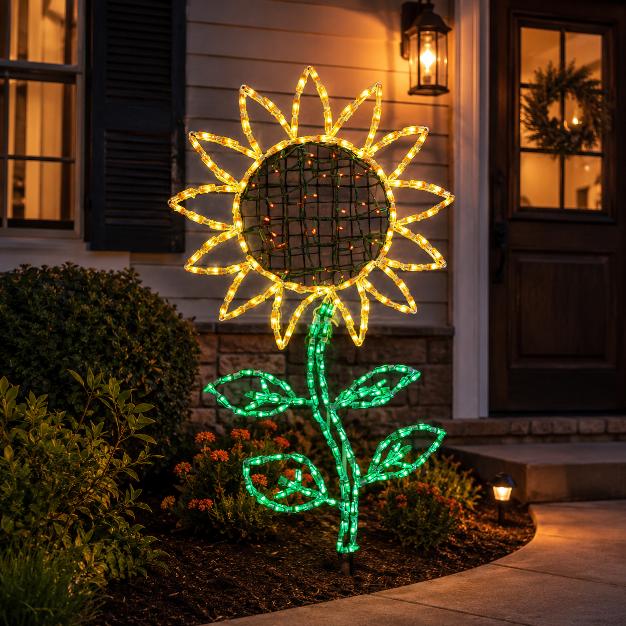 Handcrafted LED Sunflower Yard Art