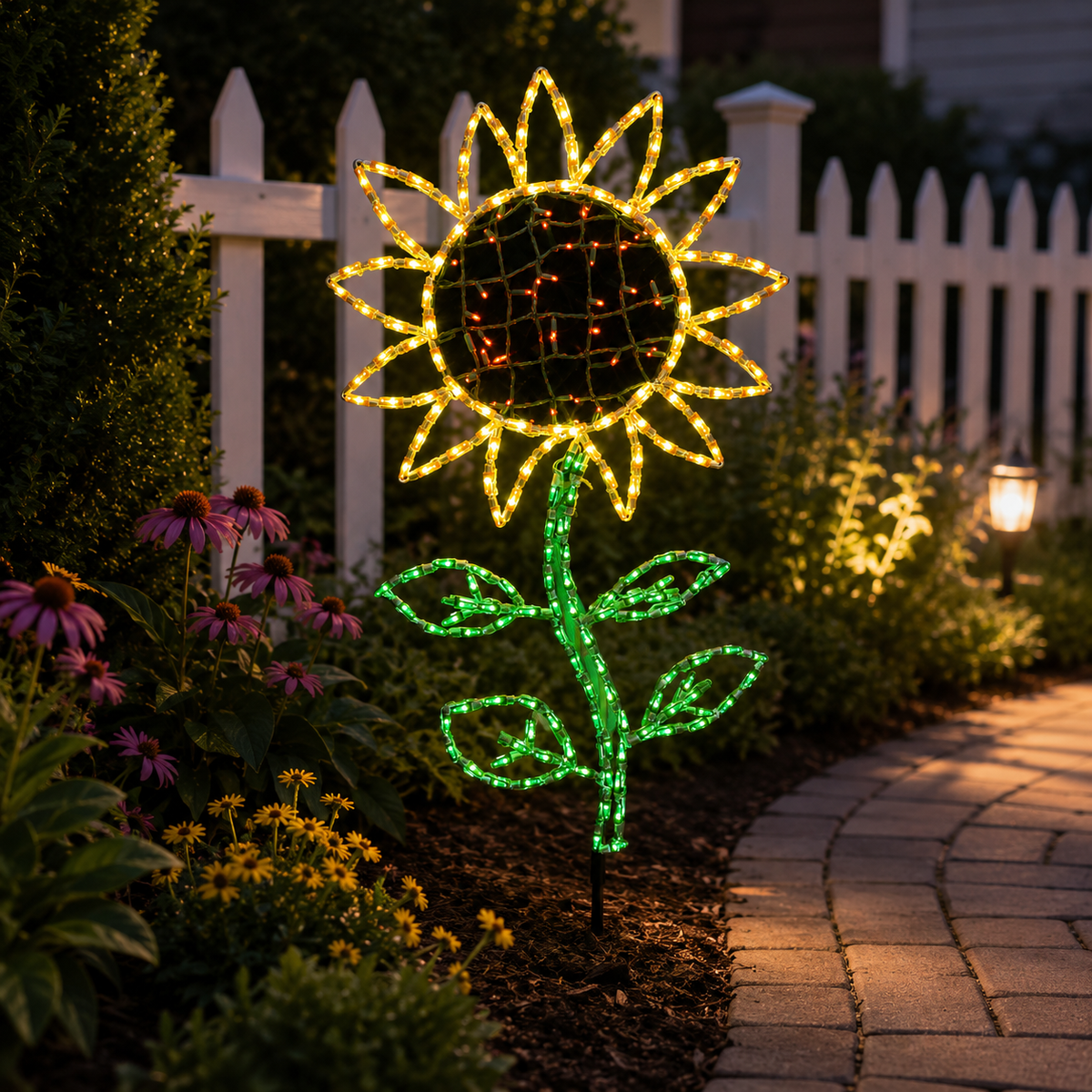 Handcrafted LED Sunflower Yard Art
